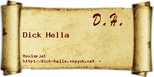 Dick Hella névjegykártya